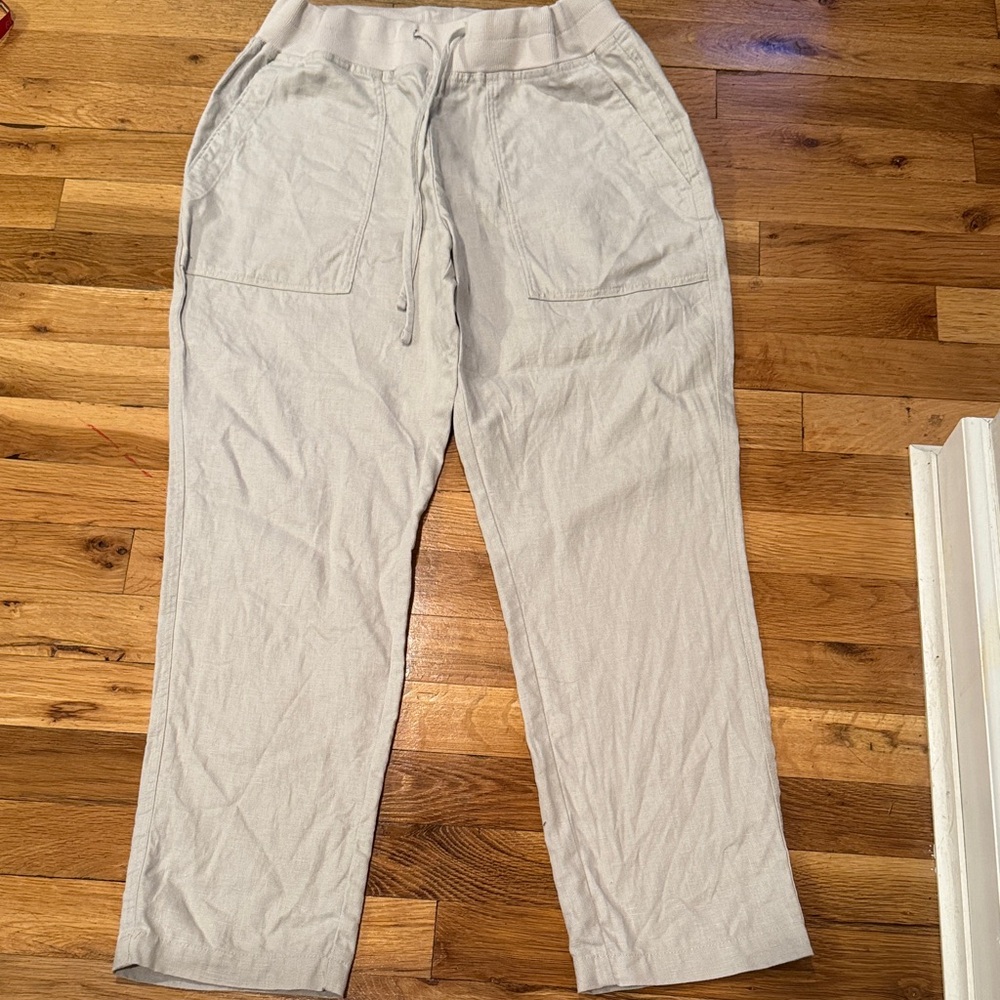 Light Tan linen drawstring JAMES PERSE sz 1 Casual Pants